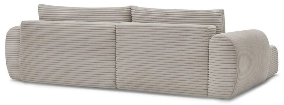 Svetlosivo-béžová menčestrová rozkladacia rohová pohovka (ľavý roh) Lucien – Bobochic Paris