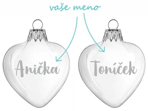 Pieskované banky malé srdiečka s menom 6,5 cm 2 ks