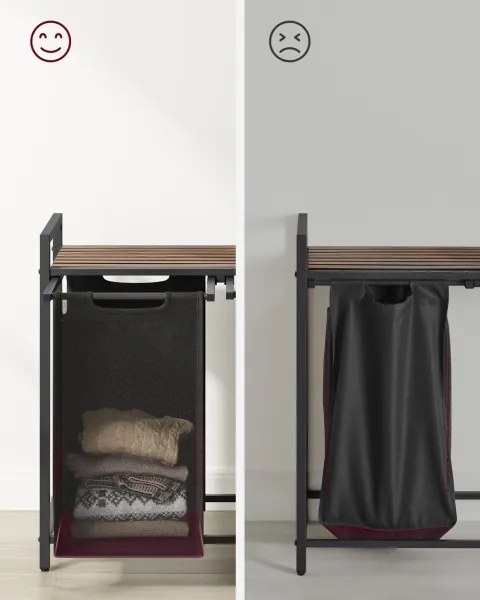 Kôš na bielizeň REX hnedá/čierna