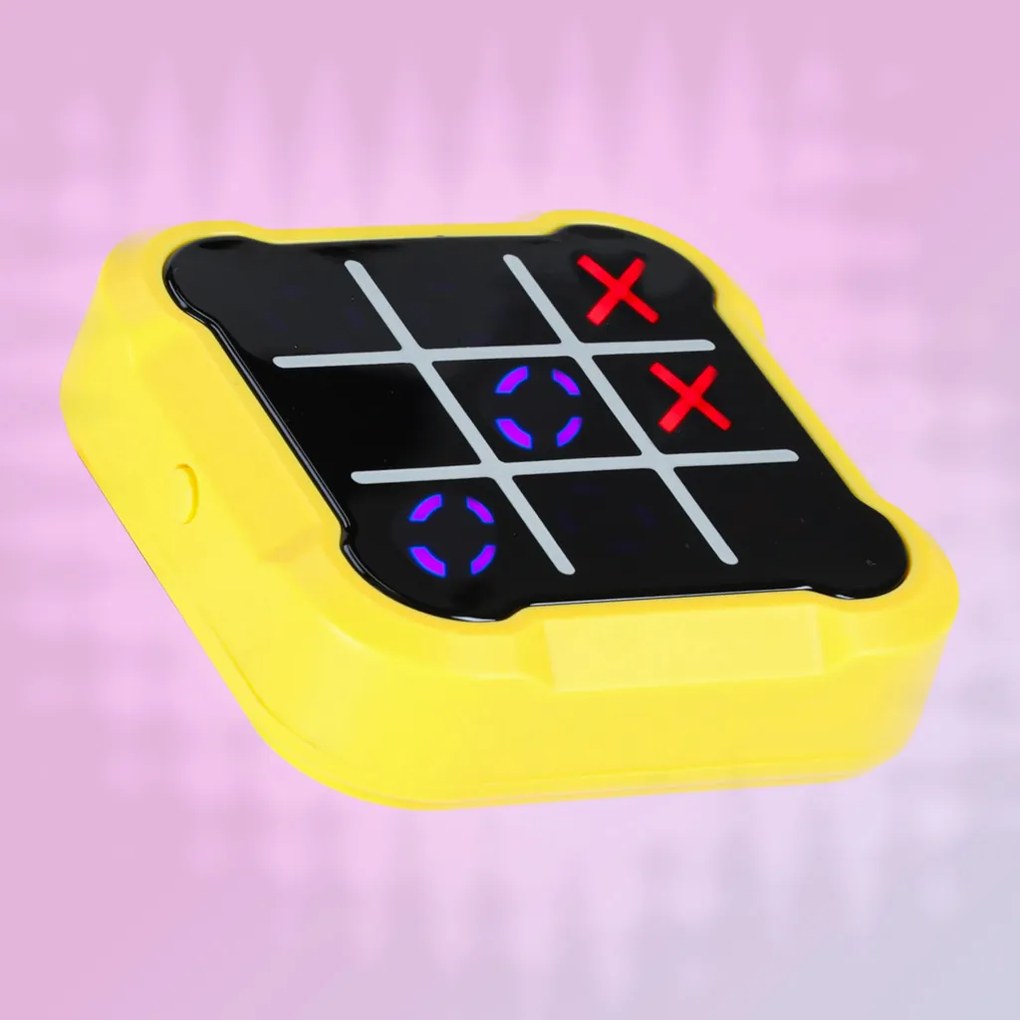 Kolo krížov elektronická logická hra tic tac toe konzola prenosná žltá