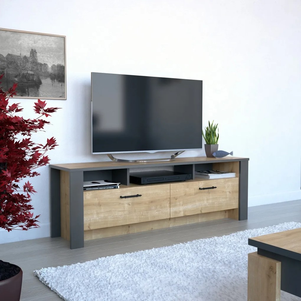 TV stolek MANHATTAN 150 cm dub/šedý