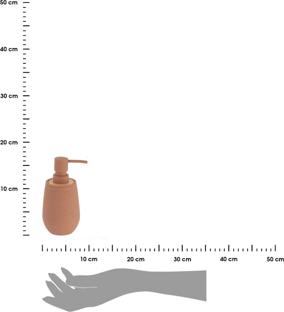 Dávkovač mydla Tova, cappucino/s drevenými prvkami, 280 ml