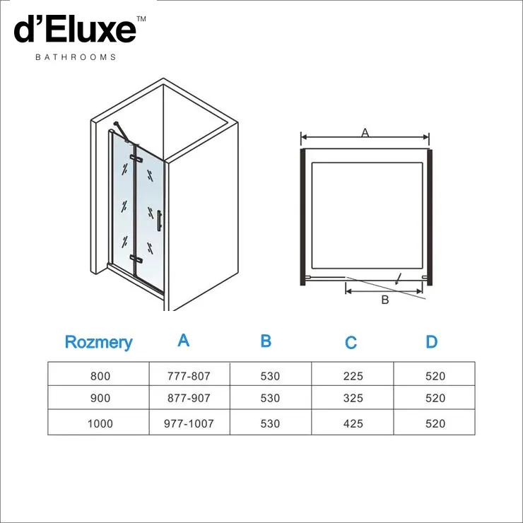 D‘Eluxe - SPRCHOVÉ DVERE - Sprchové dvere SINGLE XEH 7-120xcm sprchové dvere pivotové jednokrídlové číre 6 chróm univerzálna - ľavá/pravá 80 195 80x195 52