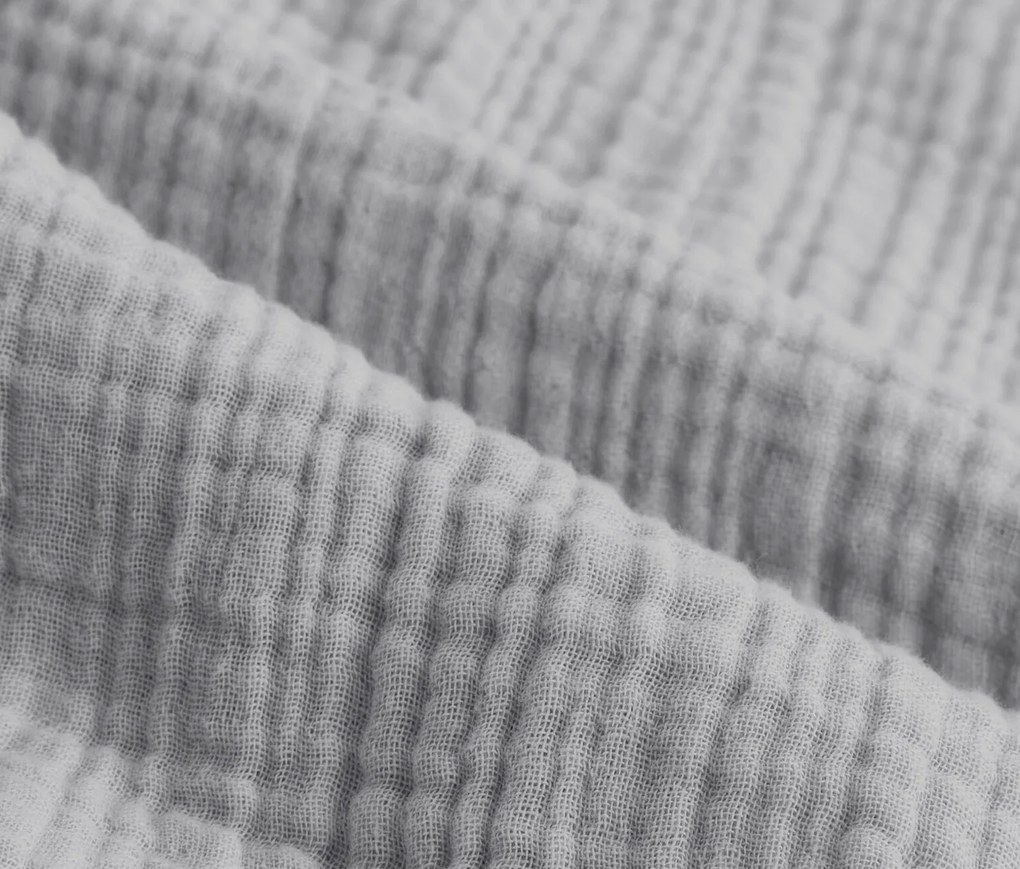 Mušelínová posteľná bielizeň, sivá, štandardná veľkosť