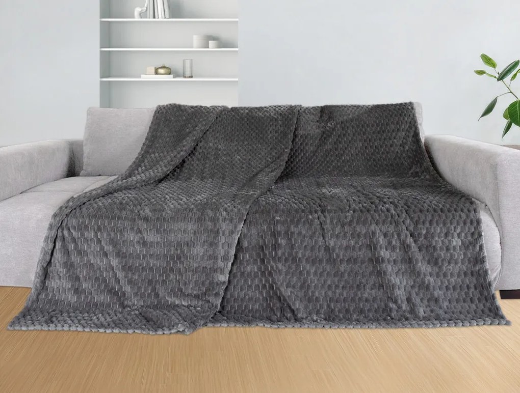 Deka Cashmere touch Big Dots 150x200 cm, antracit