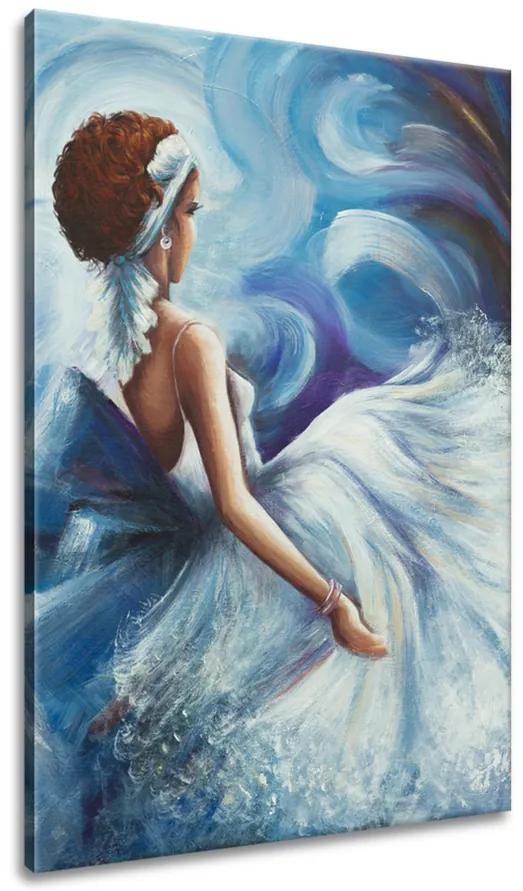 Gario Ručne maľovaný obraz Krásna žena počas tanca Rozmery: 120 x 80 cm