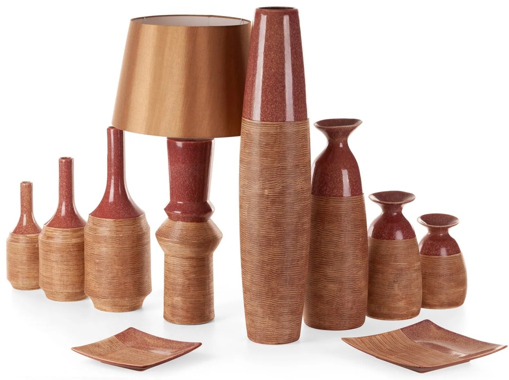 DEKORAČNÝ KERAMICKÝ TANIER ELDA (01) 22X22X4 CM ČERVENÝ