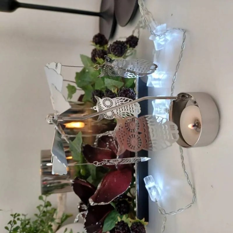 DECOLED Andělské zvonění, 8 x 13 cm, sovy, stříbrné