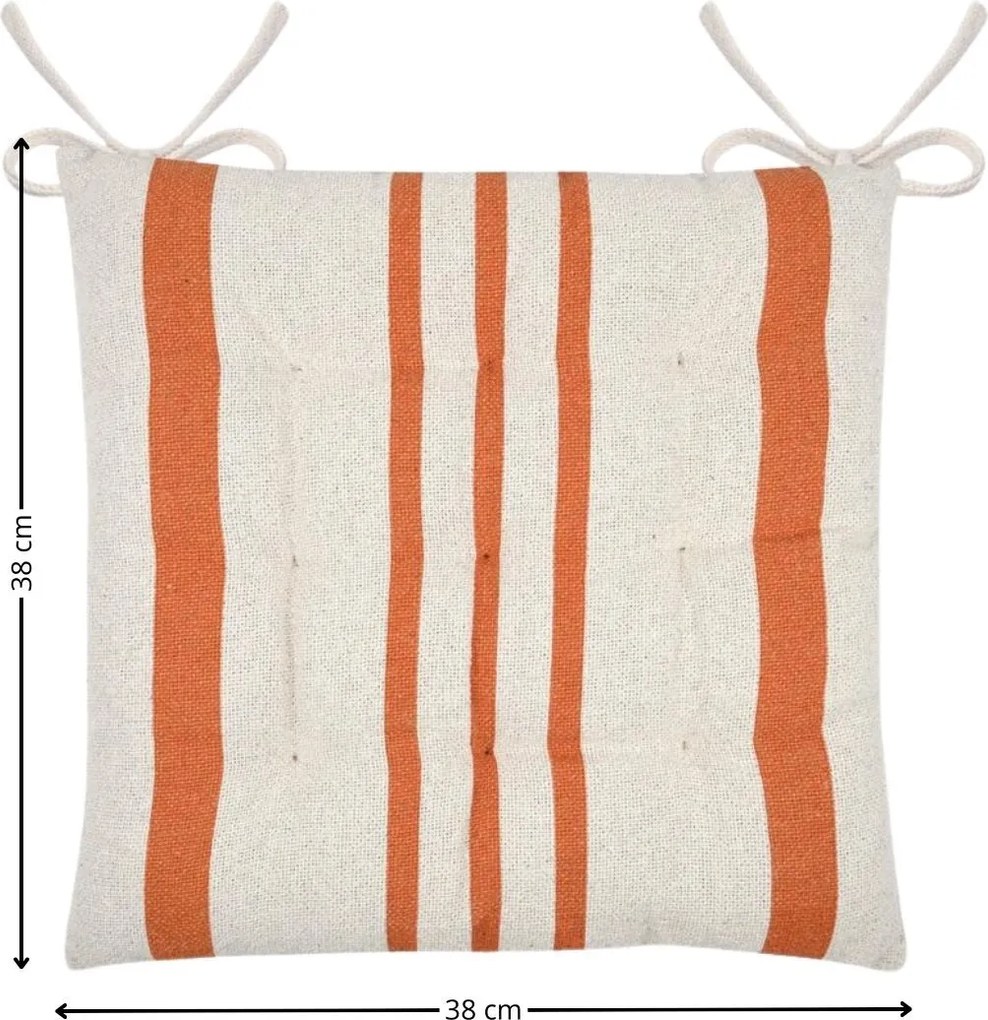 Podsedák Manduel 38x38 cm bílý/oranžový