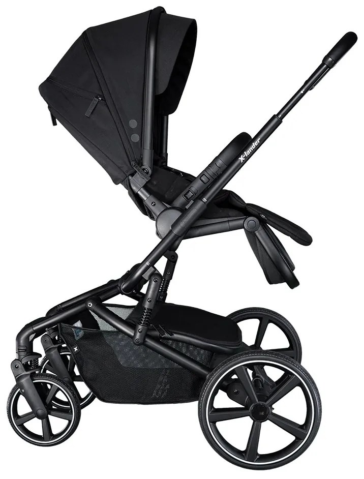 Kombinovaný detský kočík s veľkými kolesami 2 v 1 X-lander Cruiser 2.0 Cool Black 2025