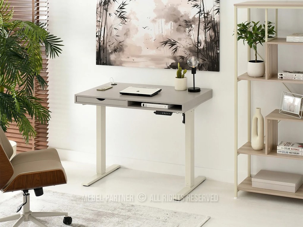 PC stolík Osto 100 (béžová + biela). Akcia -22%. Vlastná spoľahlivá doprava až k Vám domov. 1109808