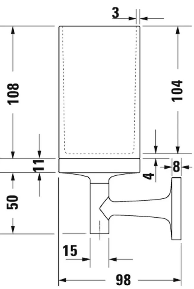 Duravit Starck T - Držiak na pohár, čierna matná, 0099314600