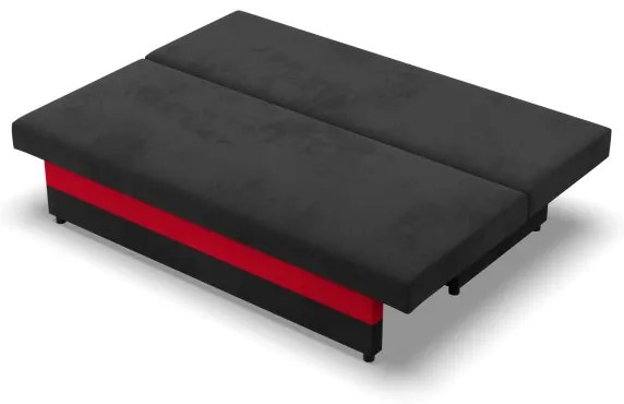 Pohovka NOLA rozkladacia, čierna / červená