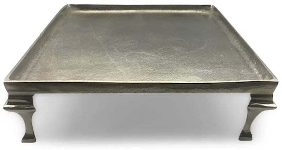 Strieborný kovový štvorcový podnos S - 30 cm