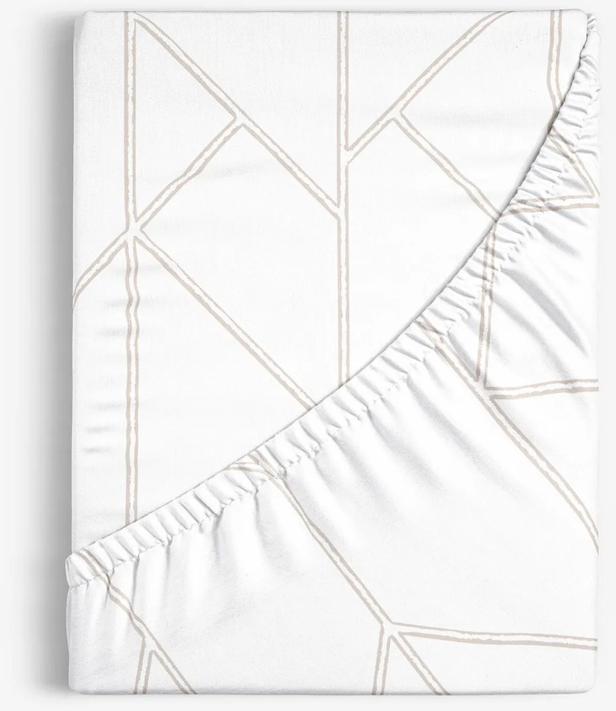 Goldea bavlnená napínacia plachta - geometrické línie na bielom 180 x 200 cm