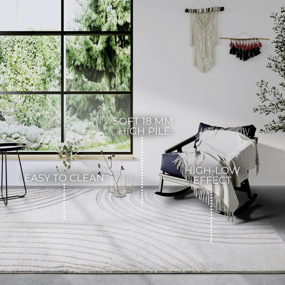 Krémovobiely koberec 80x120 cm Pigment Cream White – Elle Decoration