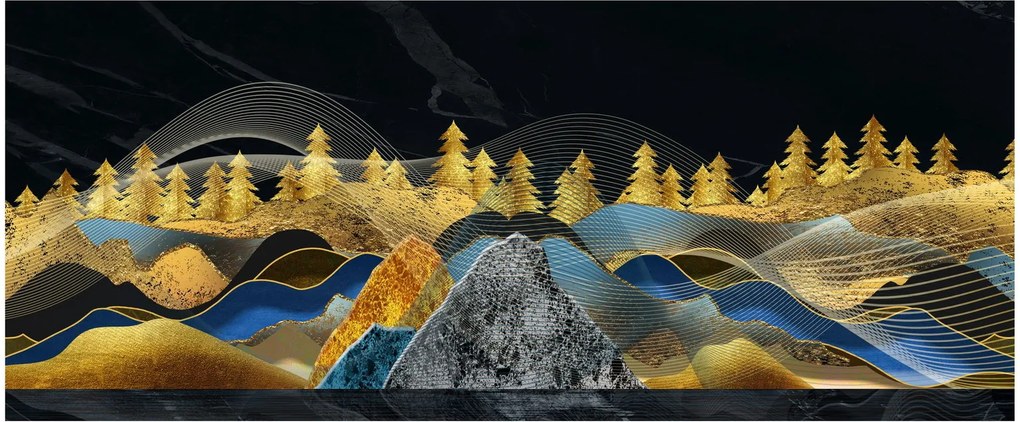 Obraz - Zlaté hory (120x50 cm)