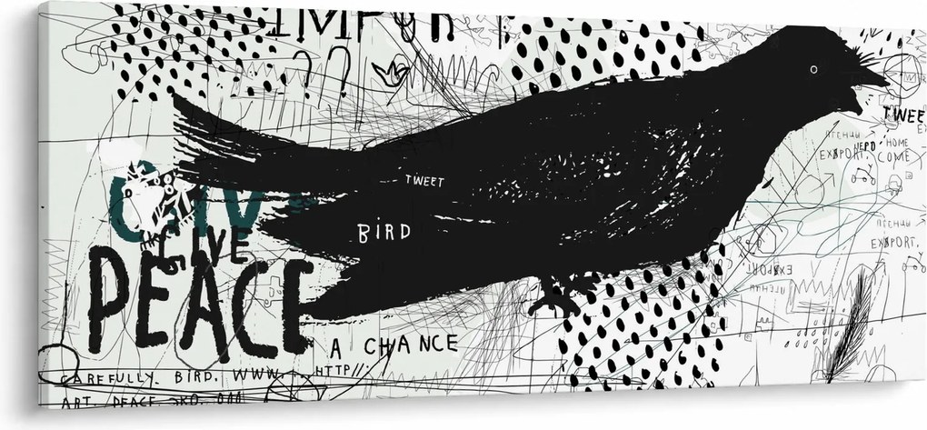 Obrázok - Street art - bird (120x50 cm)