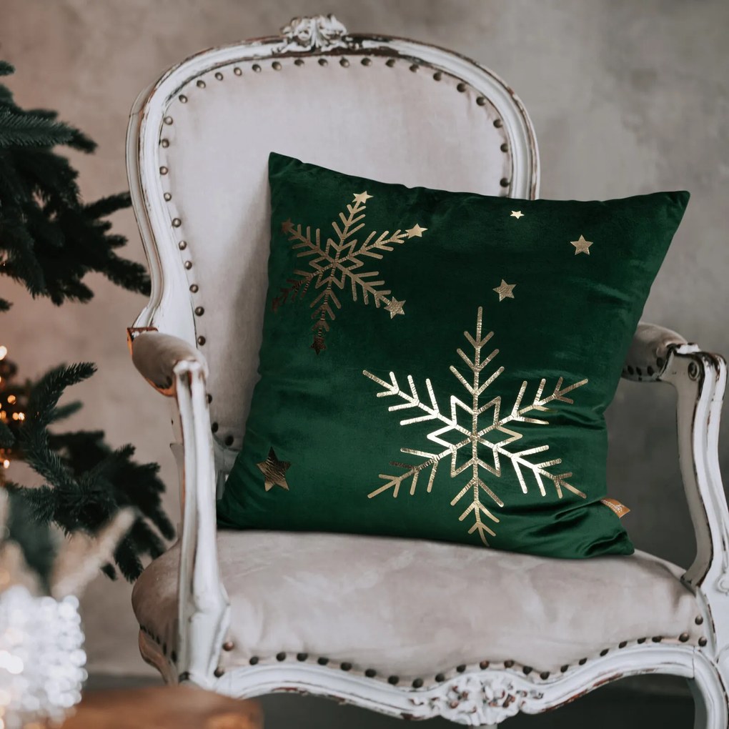 VIANOČNÁ DEKORAČNÁ OBLIEČKA NA VANKÚŠ ELEGANCE4 45X45 CM VZOROVANÁ