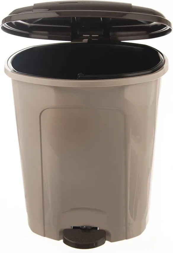 Hnedý nášľapný plastový odpadkový kôš 30 l – Orion