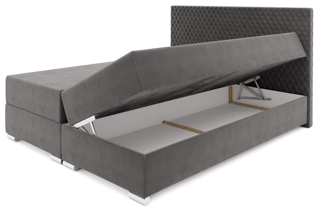 Kontinentálna posteľ 140 cm Harlan Comfort (svetlosivá) (s roštom, matracom a úl. priestorom). Vlastná spoľahlivá doprava až k Vám domov. 1055988