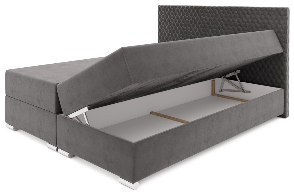 Kontinentálna posteľ 140 cm Harlan Comfort (tmavosivá) (s roštom, matracom a úl. priestorom). Vlastná spoľahlivá doprava až k Vám domov. 1055989