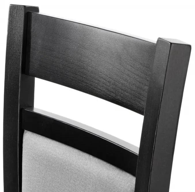 Jedálenská stolička GERARD 2 – masív, látka, viac farieb Biela / šedá