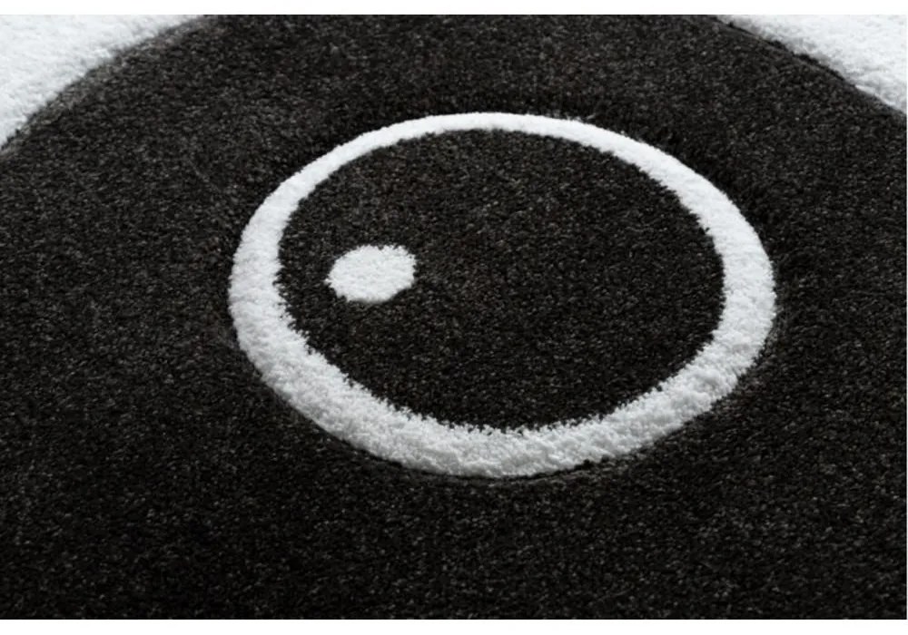 Detský kusový koberec Panda biely kruh 120cm