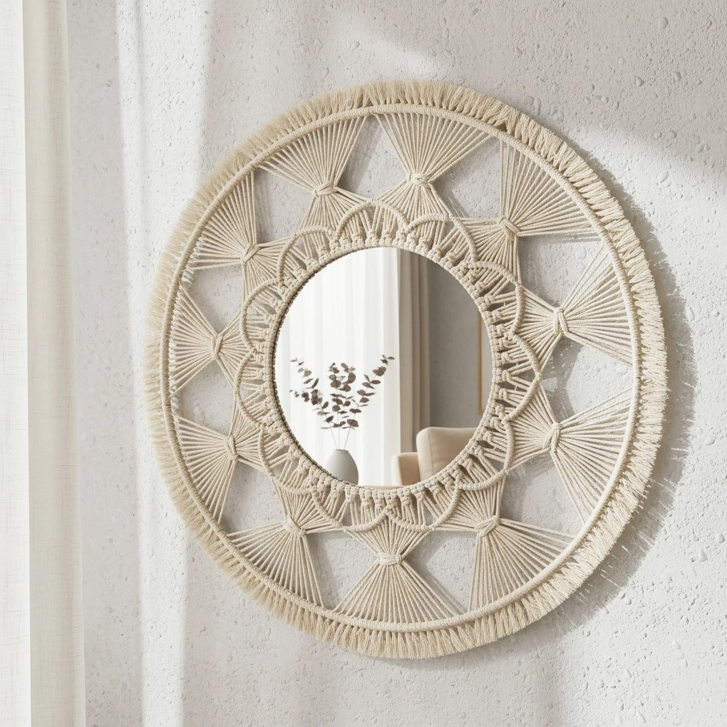 Tutumi Tutumi, nástenné zrkadlo v štýle Boho 65cm 322050, HOM-03006