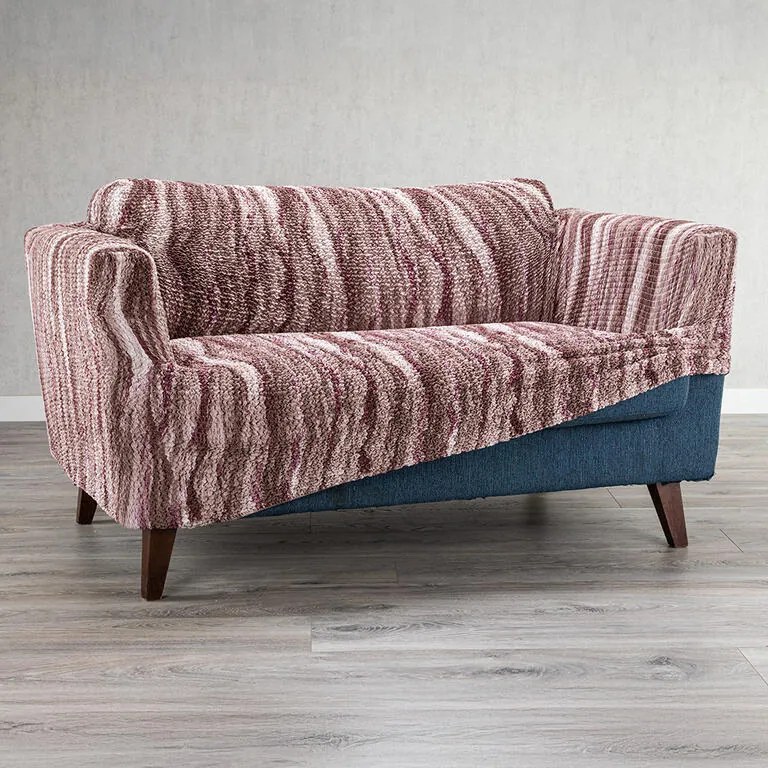 Bielastické poťahy OCEANO NOVÉ hnedo-vínové dvojkreslo (š. 120 - 160 cm)