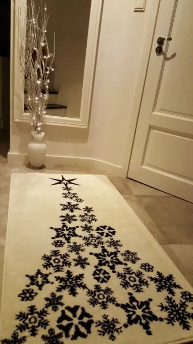 Koberec XMAS - F792 krém/čierny
