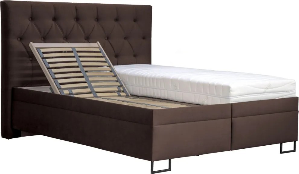 Posteľ Amy 180x200 cm, tmavo hnedá látka