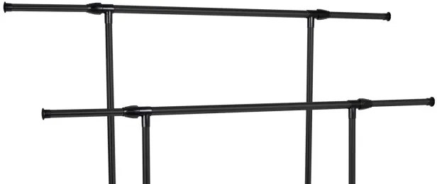 Vešiakový stojan na kolieskach DARA čierny