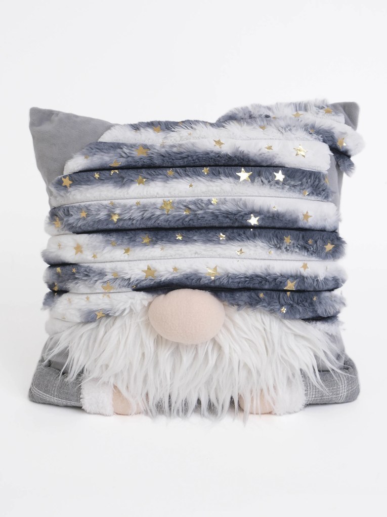 Vianočná obliečka na vankúš mikroplyš 40 x 40 cm - Žíhaný škriatok