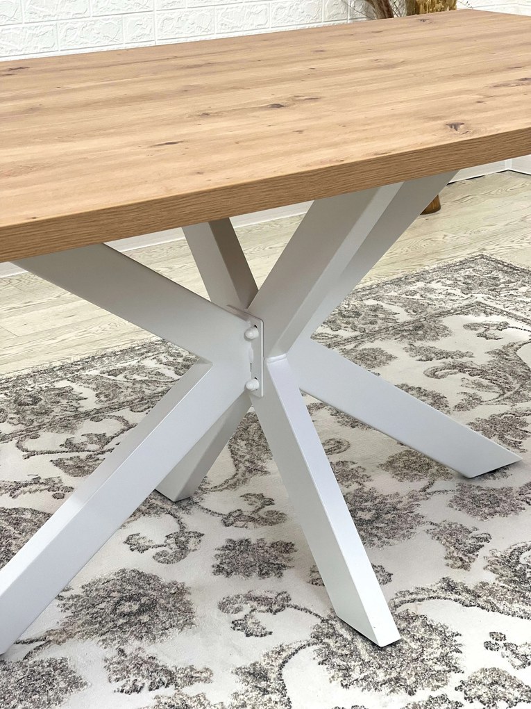 Jedálenský stôl DIAMOND divý dub / biela