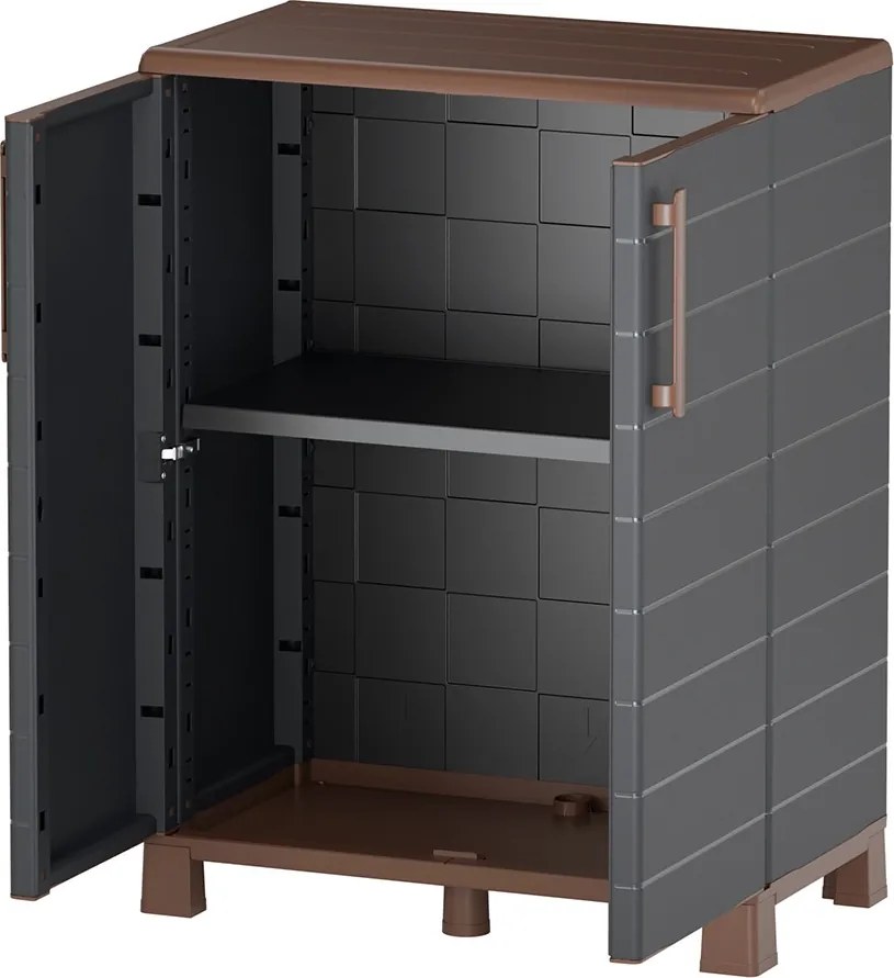 Plastová upratovacia skriňa, 900 x 680 x 370 mm, antracit
