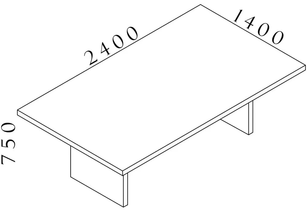 Konferenčný stôl Lineart 240 x 140 cm, brest tmavý
