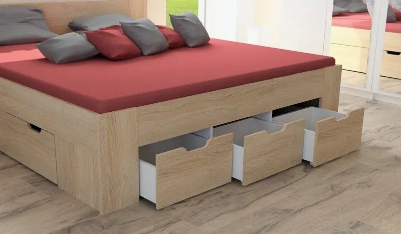 Posteľ Astral 140x200 cm, dub sonoma