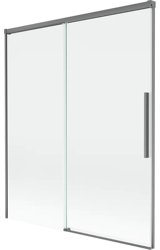 Mexen Rox, 2-krídlová posuvná vaňová zástena 140 x 150 cm, 8mm číre sklo, grafitový profil, 8C9-140-001-95-00