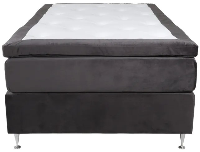 Furudal 120 boxspring posteľ sivý zamat čelo Sarna