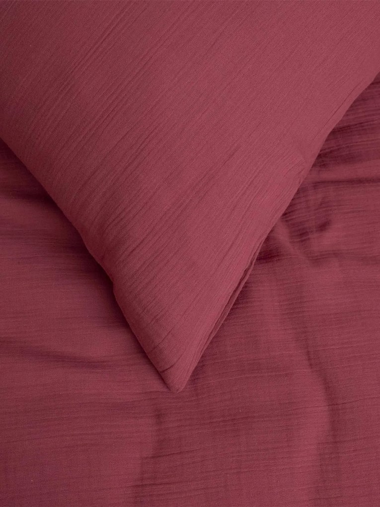 Mušelínová obliečka na vankúš 50 × 70 cm – Alexia tmavá terakota