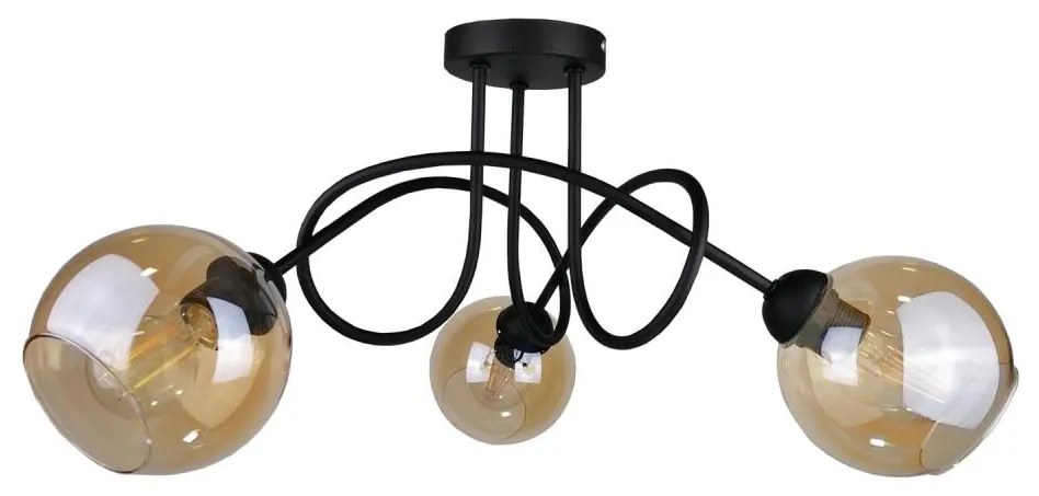 Keter Lighting Prisadený luster VENUS BLACK 3xE27/60W/230V KE0041