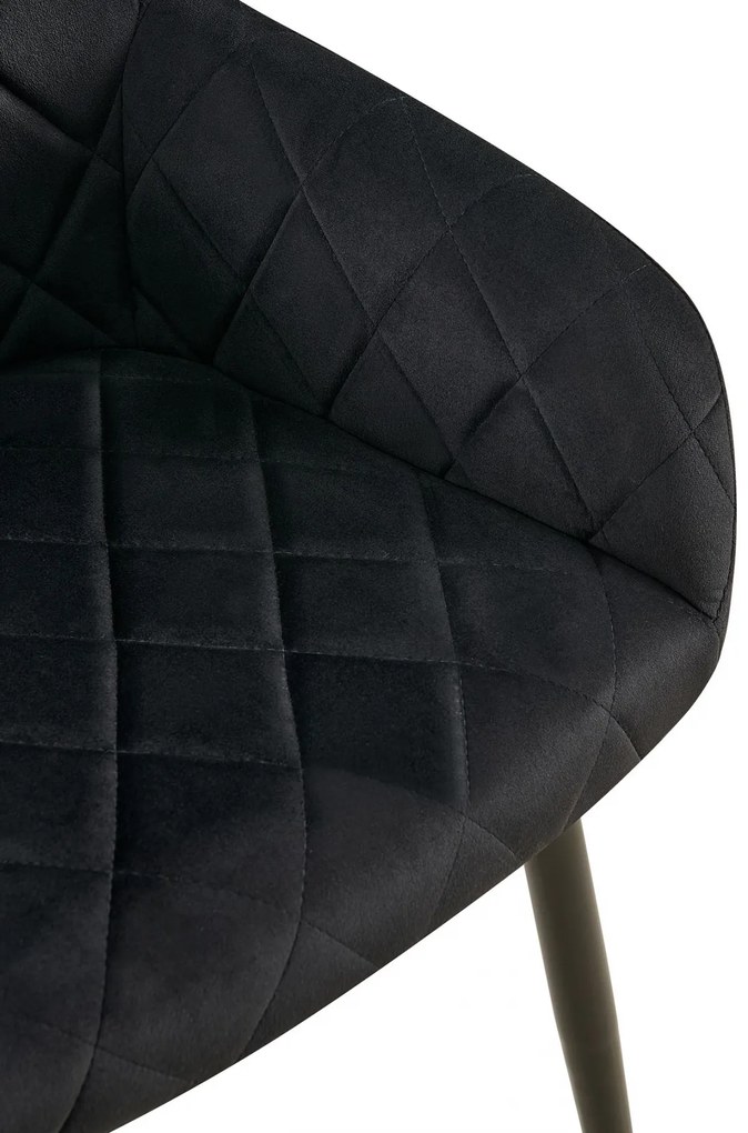 Jedálenská stolička Monett - zamat, B čierny rám - Čierna
