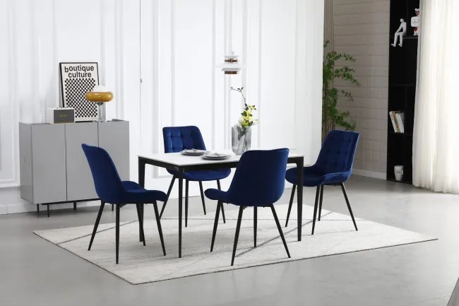 Jedálenská stolička BERA zamatová granátová / čierne nohy
