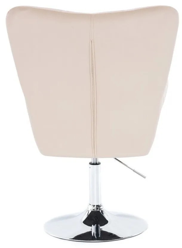 LuxuryForm DESIGN Kreslo AURORA VELUR na striebornom tanieri - krémové