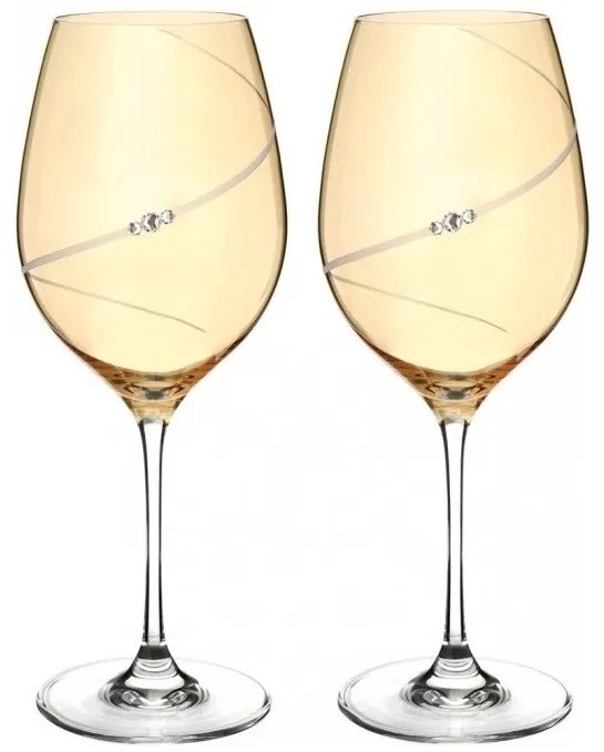 Diamante pohár na červené víno Silhouette City Amber s kryštálmi Swarovski 470 ml 2KS