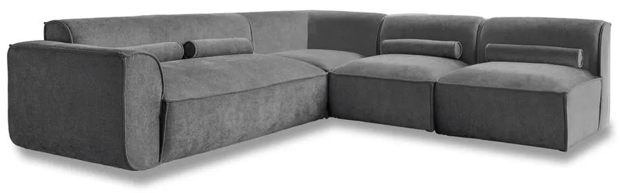 Sivá rohová pohovka (pravý roh) Flex Felix – Miuform