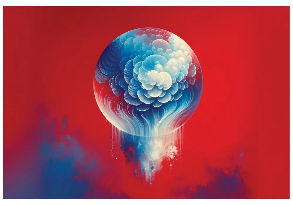 Tapeta abstraktná modro-červená medúza