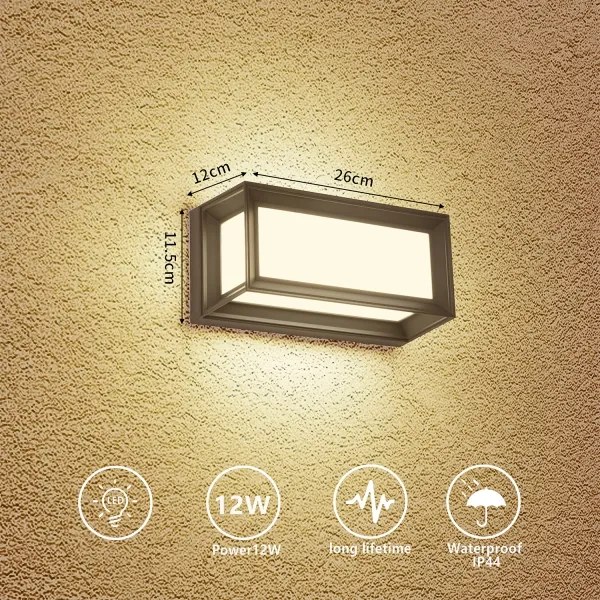 Brilagi - LED vonkajšie nástenné svietidlo PARKER LED/12W/230V 3000/4500/6000K antracit IP44