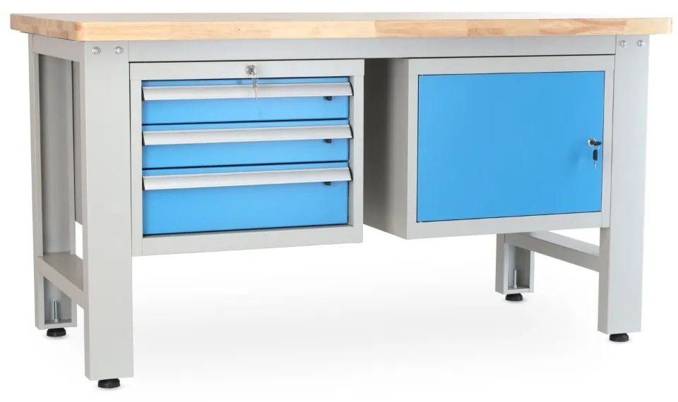 Dielenský stôl Solid OAK-31, 150 cm, 2 závesné boxy, dub